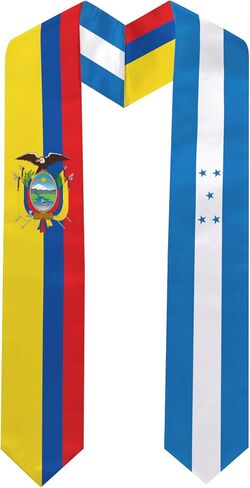 Ecuador&honduras Flag Graduation Stole 72 x 5 Inches Decorative Ceremonial Accessory Sash for International Student (Baccalaureate Gown and Hat Not Included) (Georgia State) in Kuwait