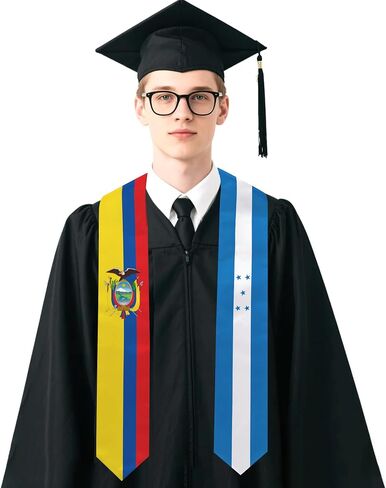 Ecuador&honduras Flag Graduation Stole 72 x 5 Inches Decorative Ceremonial Accessory Sash for International Student (Baccalaureate Gown and Hat Not Included) (Georgia State) in Kuwait