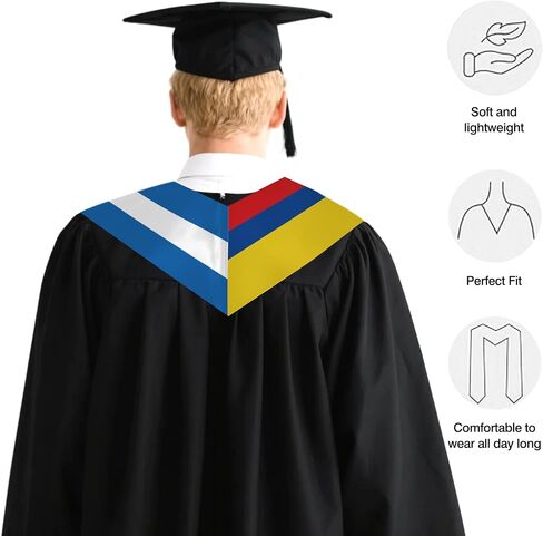 Ecuador&honduras Flag Graduation Stole 72 x 5 Inches Decorative Ceremonial Accessory Sash for International Student (Baccalaureate Gown and Hat Not Included) (Georgia State) in Kuwait