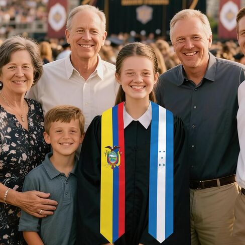 Ecuador&honduras Flag Graduation Stole 72 x 5 Inches Decorative Ceremonial Accessory Sash for International Student (Baccalaureate Gown and Hat Not Included) (Georgia State) in Kuwait