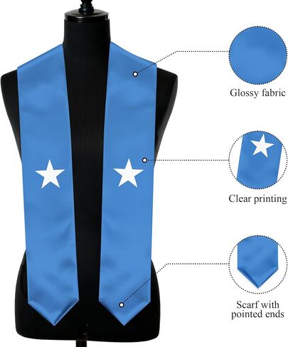 Somalia Flag Graduation Stole, Somalia Graduation Sash Scarf for Study Aboard International Students in Kuwait