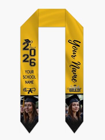 Custom Graduation Stole Sash with Photo Personalized Class of 2026 Congratulation Graduation Gifts in Kuwait
