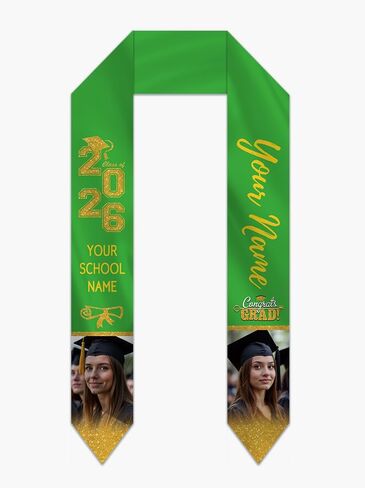 Custom Graduation Stole Sash with Photo Personalized Class of 2026 Congratulation Graduation Gifts in Kuwait