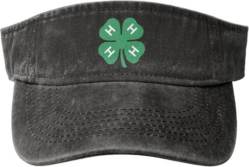 4-H Clover Sports Visor Hats Adjustable Pure Cotton Empty Top Cap in Saudi Arabia