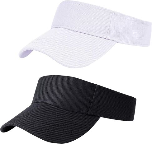 2 Packs Sun Visor Hat Adjustable Sport Visors for Women Men UV Protection Outdoor Golf Run Beach Baseball Sun Caps in Saudi Arabia