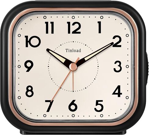 Tinload 4.3" Vintage Retro Analog Alarm Clock, Super Silent Non Ticking Clock with Manual Light, Snooze, Battery Operated, Simply Design, for Living Room, Bedroom, Bedside, Desk(Blue) in Saudi Arabia
