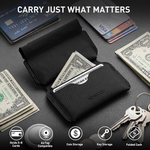 KOSMCCO Minimalist Front Pocket Wallet – Slim Magnetic Card Holder with Coin Pouch in Kuwait