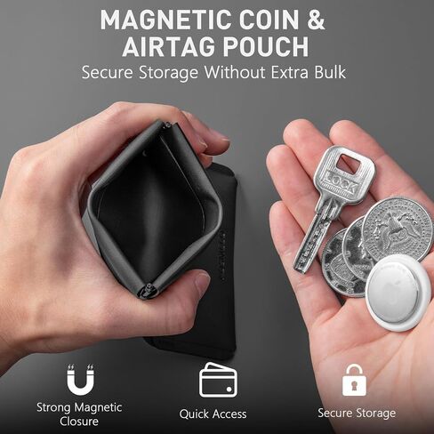 KOSMCCO Minimalist Front Pocket Wallet – Slim Magnetic Card Holder with Coin Pouch in Kuwait