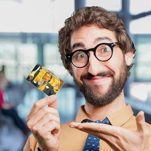 غلاف بطاقة الائتمان، Fun Meme، 4 قطع في 1 - غلاف بطاقة الخصم، البنك، EBT، مترو، بطاقة المفتاح - قابل للإزالة، ملصق بطاقة الائتمان in Kuwait