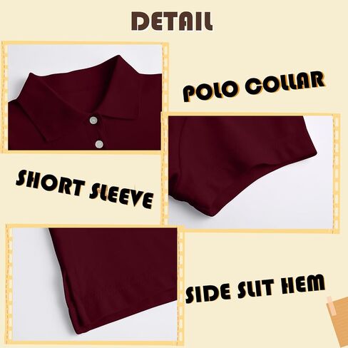 Cotton Girls Polo Shirt Slim Fit Short Sleeve for School Uniform, Kids Youth Summer Pique Golf Shirts Tops in Kuwait