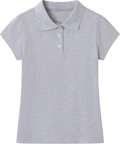 Cotton Girls Polo Shirt Slim Fit Short Sleeve for School Uniform, Kids Youth Summer Pique Golf Shirts Tops in Kuwait