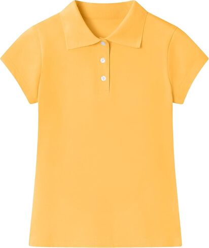 Cotton Girls Polo Shirt Slim Fit Short Sleeve for School Uniform, Kids Youth Summer Pique Golf Shirts Tops in Kuwait
