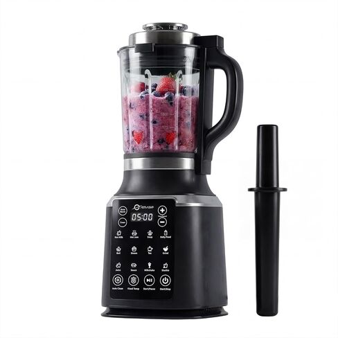 ASH01-S Stainless Steel Blender with Heating, 26000-60000RPM High Speed Food Processors Blender for kitchen, 1200W Glass jar blender with Keep Warm Auto Clean 14 Functions for Nut Milk Smoothies Sauce in Saudi Arabia
