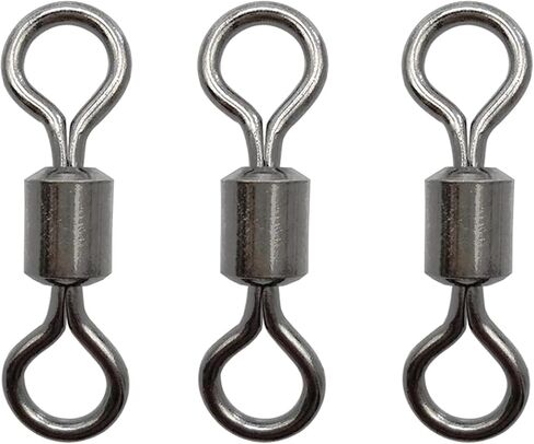 Atibin Steel Stainless Fishing Swivels Lure Line Saltwater Swivels Fishing Barrel Freshwater Saltwater Fishing Swivel Rolling in Kuwait