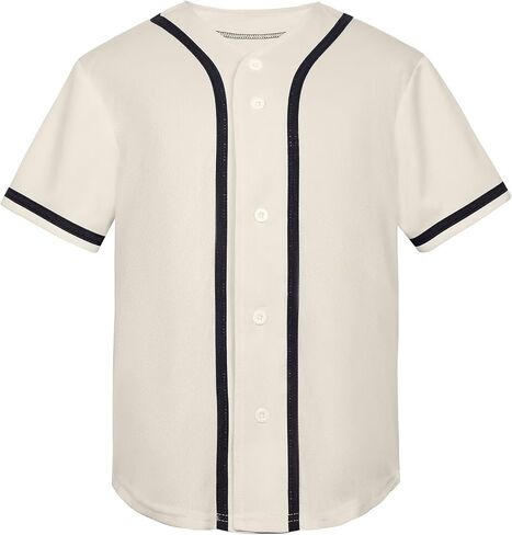 Blank Personalized Kids Baseball Jersey Button Down Softball Uniform | Youth Short Sleeve Mesh Solid Color Custom Blank School Uniform for Boys and Girls HipHop GameDay Sports Team Party Outfit in Saudi Arabia
