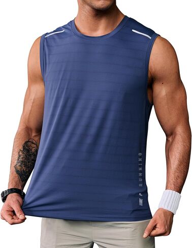 Men's Gym Tank Tops Dry Fit Breathable Athletic Workout Sleeveless Shirt (S-2XL) in Saudi Arabia