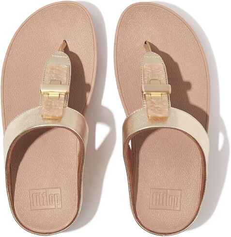 صندل نسائي من FitFlop مصنوع من الجلد بقفل من الراتينج Fino in Kuwait