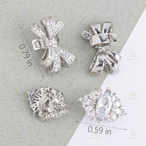 Butterfly Bow Crystal Clip on Earbuds Accessories, 4 Pack | Open Ear, Jewelry Decoration in Saudi Arabia