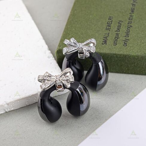 Butterfly Bow Crystal Clip on Earbuds Accessories, 4 Pack | Open Ear, Jewelry Decoration in Saudi Arabia