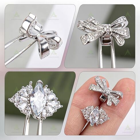 Butterfly Bow Crystal Clip on Earbuds Accessories, 4 Pack | Open Ear, Jewelry Decoration in Saudi Arabia