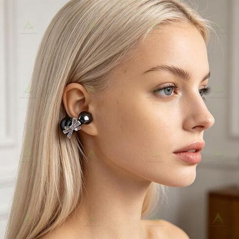 Butterfly Bow Crystal Clip on Earbuds Accessories, 4 Pack | Open Ear, Jewelry Decoration in Saudi Arabia
