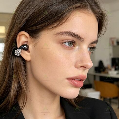 Butterfly Bow Crystal Clip on Earbuds Accessories, 4 Pack | Open Ear, Jewelry Decoration in Saudi Arabia