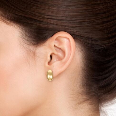 16K Gold Plated Clip On Earrings for Women - Chunky Waterdrop Clip Earrings - Non Pierced Clips On Gold Hoop Earring Fake Jewelry Set in Saudi Arabia