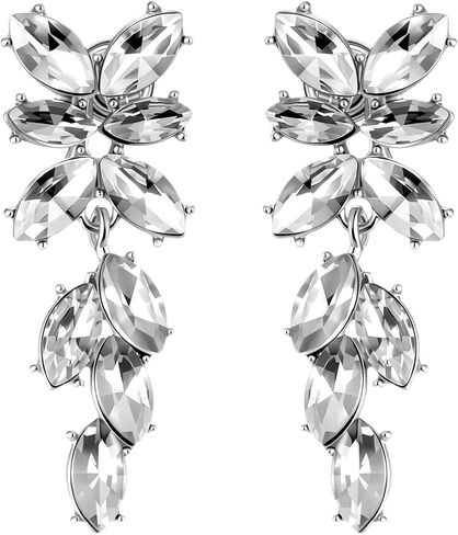 Clip On Earrings For Women, Cubic Zirconia Long Tassel Dangle Drop Earring, Non Pierced Clip On Earrings, Wedding Party Jewelry Gifts in Kuwait
