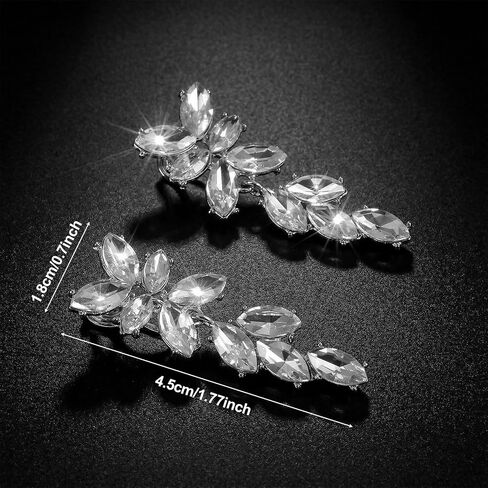 Clip On Earrings For Women, Cubic Zirconia Long Tassel Dangle Drop Earring, Non Pierced Clip On Earrings, Wedding Party Jewelry Gifts in Kuwait