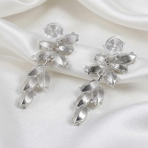 Clip On Earrings For Women, Cubic Zirconia Long Tassel Dangle Drop Earring, Non Pierced Clip On Earrings, Wedding Party Jewelry Gifts in Kuwait