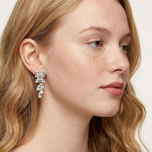 Clip On Earrings For Women, Cubic Zirconia Long Tassel Dangle Drop Earring, Non Pierced Clip On Earrings, Wedding Party Jewelry Gifts in Kuwait