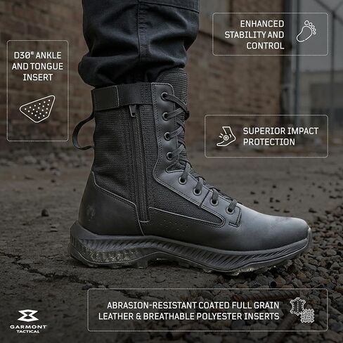 GARMONT TACTICAL T8 Specter LE Zip Law Enforcement Boots for Men and Women, EMS, Patrol, Duty, Lightweight, Full Grain Leather, Superior Impact Protection in Kuwait