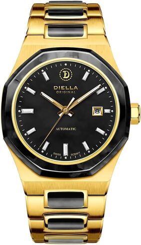 Diella Automatic Watches for Men Mens Watches Waterproof Date Luminous, Dial is Inlaid with Emerald Jade, Business Dress Watch with Diamond Hour Markers, Automatic Watches for Men Luxurious Gift in Kuwait