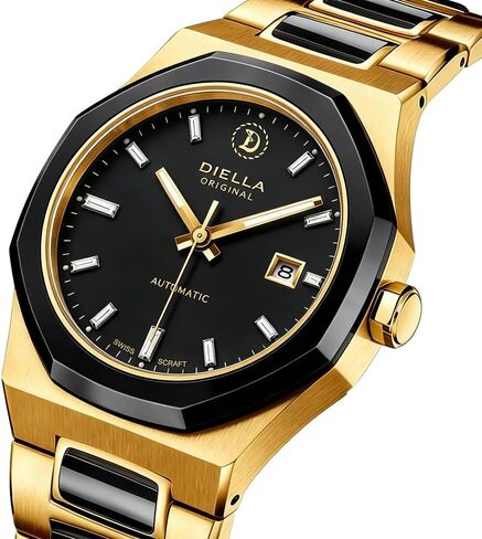 Diella Automatic Watches for Men Mens Watches Waterproof Date Luminous, Dial is Inlaid with Emerald Jade, Business Dress Watch with Diamond Hour Markers, Automatic Watches for Men Luxurious Gift in Kuwait