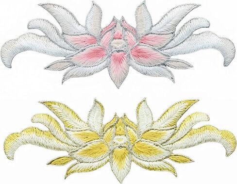 Large Pink Flower Patch, Sew On Lily Embroidered Floral Patch for DIY Clothing, Jeans, Cusion, Sewing Crafts in Saudi Arabia