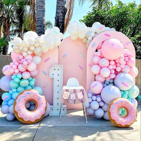 Donut High Chair Banner - Donut Grow Up Highchair Banner, Sweet One Birthday Party Decorations for First Birthday Party, Anniversary, Cake Smash, Photo Props... in Saudi Arabia