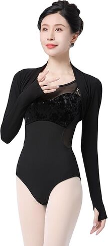 Dayrose Modal/Mesh Sleeve Women Ballet Shrug, Women Bolero Dance Top for Leotards, Dress in Saudi Arabia
