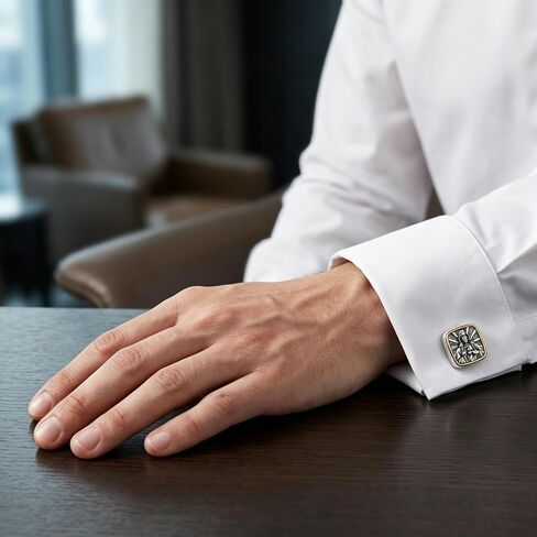 Cuff Links Mens 925 Sterling Silver Jesus Cufflinks for Men Tuxedo Cuff Links Business Wedding Father's Day Jewelry Gifts for Men Father Husband in Kuwait