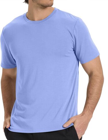 BAMBOO COOL Men's Crewneck T-Shirts Short Sleeve Heavy Weight Tees Moisture Wicking Casual Basic T Shirt in Saudi Arabia