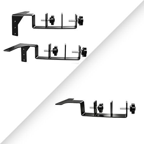 Double Curtain Rod Brackets with Magnetic Buckles, No Drill No Damage Heavy Duty Holders for Double Layer Curtains & Home Window Decor (3PCS) in Kuwait