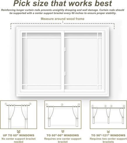 Double Curtain Rod Brackets with Magnetic Buckles, No Drill No Damage Heavy Duty Holders for Double Layer Curtains & Home Window Decor (3PCS) in Kuwait