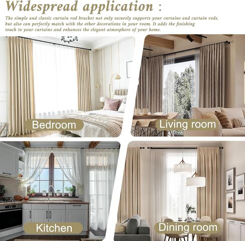 Double Curtain Rod Brackets with Magnetic Buckles, No Drill No Damage Heavy Duty Holders for Double Layer Curtains & Home Window Decor (3PCS) in Kuwait