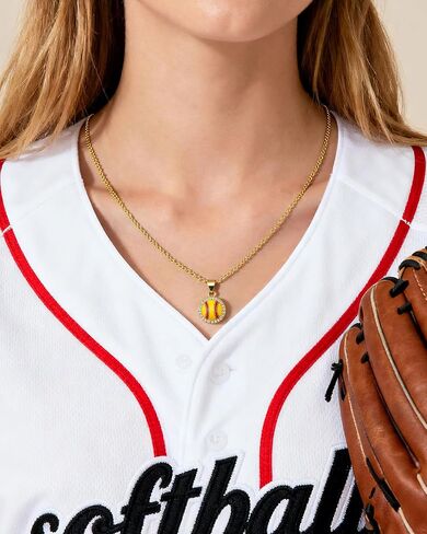 PINKDODO Softball Necklace Gifts for Girls Softball Lover Player- Inspirational Jewelry for Daughter Granddaughter Niece in Kuwait