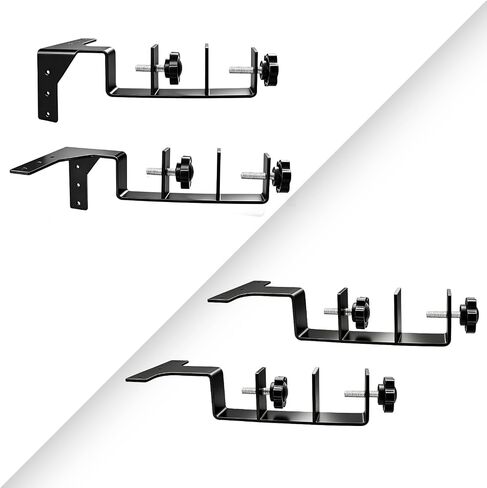 Double Curtain Rod Brackets with Magnetic Buckles, No Drill No Damage Heavy Duty Holders for Double Layer Curtains & Home Window Decor (3PCS) in Kuwait