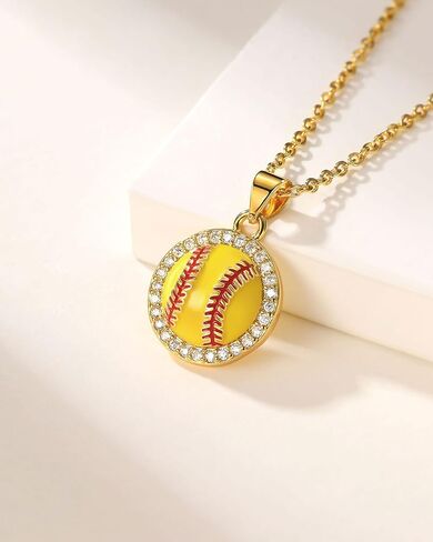 PINKDODO Softball Necklace Gifts for Girls Softball Lover Player- Inspirational Jewelry for Daughter Granddaughter Niece in Kuwait
