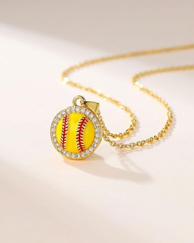 PINKDODO Softball Necklace Gifts for Girls Softball Lover Player- Inspirational Jewelry for Daughter Granddaughter Niece in Kuwait