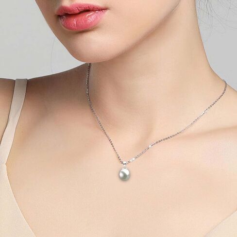Freshwater Cultured Pearl Pendant Necklace AAA Graded White Teardrop Necklace Pendant with Sterling Silver Setting and Matching 16 or 18 Inch Chain - Orien Jewelry in Saudi Arabia