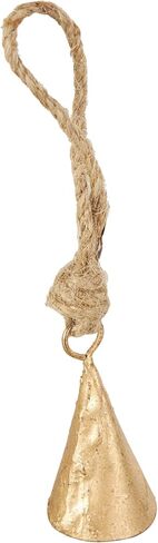 Deco 79 Metal Bell Indoor Outdoor Decorative Bells Tibetan Inspired Meditation Bell with Brown Jute Rope and Canvas Tote, Set of 36 Cow Bell 1" W, 2" H, Gold in Kuwait