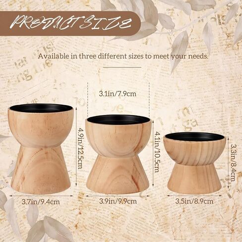 Mifoci Farmhouse Wooden Candle Pillar Holders Set of 3, Rusitc Brown Candle Holders for LED Flameless Pillar Candles Solid Wood Candlesticks Pedestal for Fireplace Mantle Table Centerpiece Decor in Kuwait