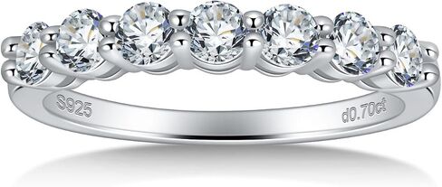 getlove Moissanite Wedding Band for Women 18K White Gold Plated 925 Sterling Silver D Color VVS1 Clarity Moissanite Half Eternity Band Stackable Ring Size 4-11 in Saudi Arabia